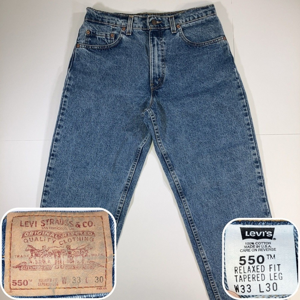 Levi's‎ 550 Relaxed Fit Jeans Mens 33x30 Blue Vintage Made in USA Denim